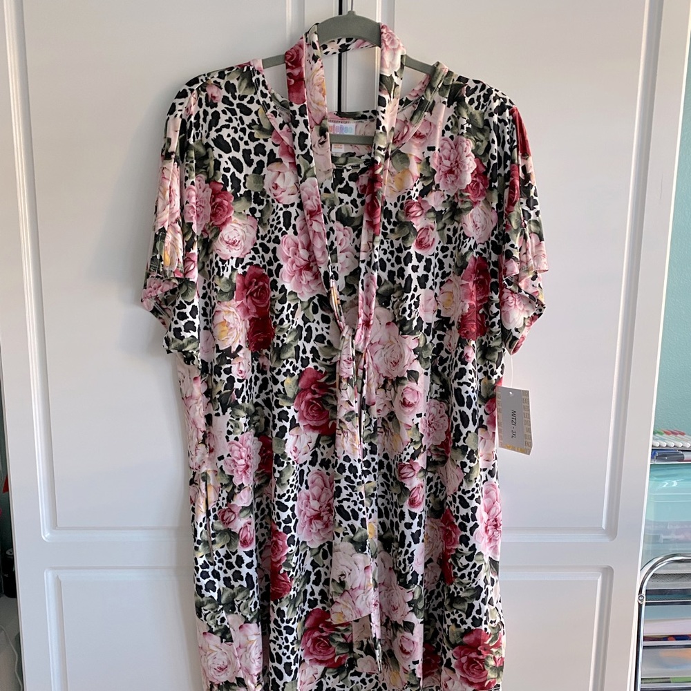 Lularoe 3XL Mitzi Leopard & Roses BNWT